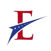 letra inicial e logotipo americano para identidade comercial, corporativa e empresarial. logotipo americano dos eua vetor