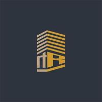 nr ideias de logotipo imobiliário monograma inicial vetor