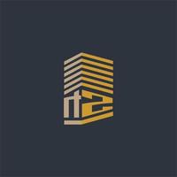 idéias de logotipo imobiliário monograma inicial nz vetor