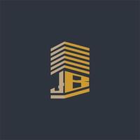 idéias de logotipo imobiliário com monograma inicial jb vetor