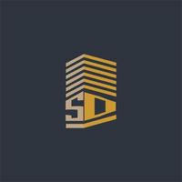 ideias de logotipo imobiliário monograma inicial sd vetor