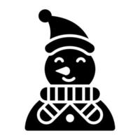 ícone da moda do vetor de boneco de neve com fundo