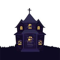 ícone isolado de halloween casa assombrada vetor