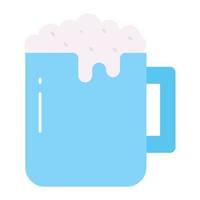 um belo ícone vetorial de caneca de cerveja, espuma de cerveja em estilo moderno vetor