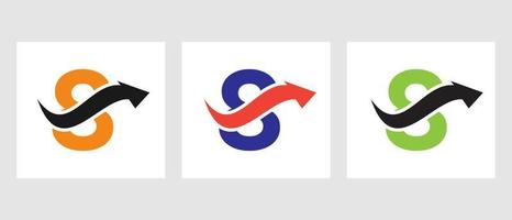 letra 8 conceito de logotipo financeiro com símbolo de seta de crescimento vetor