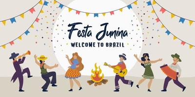 festa junina. celebração tradicional brasileira do vetor. vetor
