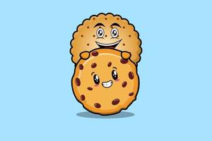 desenhos animados de biscoitos fofos se escondem na ilustração de biscoitos vetor