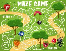 jogo de labirinto labirinto com personagens de desenhos animados berry vetor