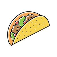 ilustração vetorial de ícone de cor de comida de taco vetor