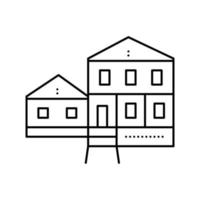 ilustração vetorial de ícone de linha de construção de casa de fazenda vetor