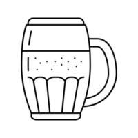 ilustração vetorial de ícone de linha de bebida de copo de cerveja vetor
