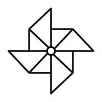 vetor de ícone de esboço de moinho de vento de papel para design gráfico, logotipo, site, mídia social, aplicativo móvel, ilustração de interface do usuário