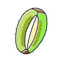 corte ilustração em vetor ícone de cor de fruta kiwi
