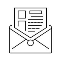 enviando ilustração em vetor de ícone de linha de relatório de correio