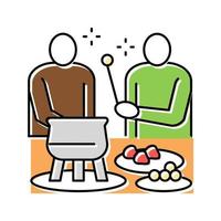 ilustração vetorial de ícone de cor de fondue de festa vetor