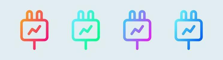 conecte o ícone de linha em cores gradientes. ilustração em vetor sinais de conexão.