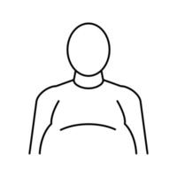 humano gordo com ilustração vetorial de ícone de linha de problema de edema vetor