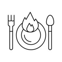 ilustração vetorial de ícone de linha de comida picante vetor