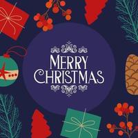 cartão de feliz natal com presentes vetor