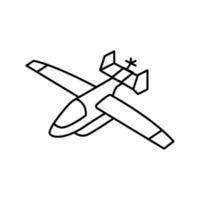 ilustração vetorial de ícone de linha de aeronaves de avião anfíbio vetor