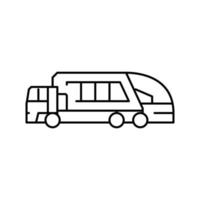 ilustração vetorial de ícone de linha de veículo de carro de construção de lixo vetor