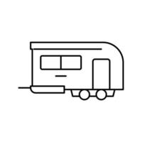 ilustração vetorial de ícone de linha de trailer de campista vetor