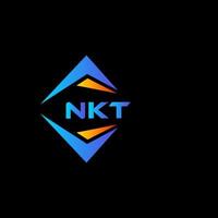 design de logotipo de tecnologia abstrata nkt em fundo preto. conceito de logotipo de letra de iniciais criativas nkt. vetor