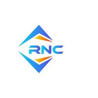 design de logotipo de tecnologia abstrata rnc em fundo branco. conceito de logotipo de carta de iniciais criativas rnc. vetor