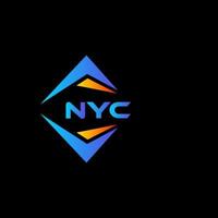 design de logotipo de tecnologia abstrata de Nova York em fundo preto. conceito de logotipo de carta de iniciais criativas de nyc. vetor