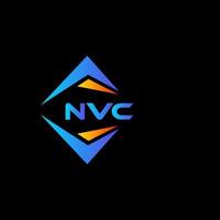 design de logotipo de tecnologia abstrata nvc em fundo preto. conceito de logotipo de carta de iniciais criativas nvc. vetor