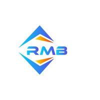 design de logotipo de tecnologia abstrata rmb em fundo branco. conceito de logotipo de carta de iniciais criativas rmb. vetor