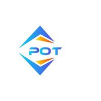 design de logotipo de tecnologia abstrata de pote em fundo branco. conceito de logotipo de carta de iniciais criativas de pote. vetor