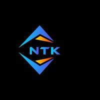 design de logotipo de tecnologia abstrata ntk em fundo preto. conceito de logotipo de carta de iniciais criativas ntk. vetor