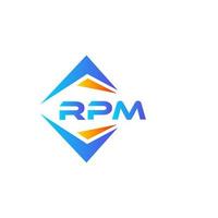 design de logotipo de tecnologia abstrata rpm em fundo branco. conceito de logotipo de carta de iniciais criativas rpm. vetor