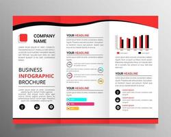 modelo infográfico de folheto de negócios com três dobras vetor