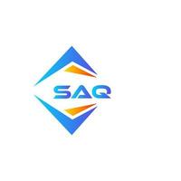 design de logotipo de tecnologia abstrata saq em fundo branco. conceito criativo do logotipo da letra das iniciais saq. vetor