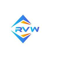 rvw design de logotipo de tecnologia abstrata em fundo branco. conceito criativo do logotipo da carta inicial rvw. vetor