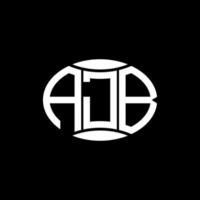 design de logotipo de círculo de monograma abstrato ajb em fundo preto. logotipo criativo exclusivo da carta inicial ajb. vetor