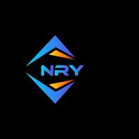 design de logotipo de tecnologia abstrata nry em fundo preto. nry conceito criativo do logotipo da carta inicial. vetor