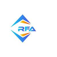 design de logotipo de tecnologia abstrata rfa em fundo branco. conceito de logotipo de carta de iniciais criativas rfa. vetor