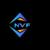 design de logotipo de tecnologia abstrata nvf em fundo preto. conceito de logotipo de carta de iniciais criativas nvf. vetor