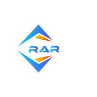 design de logotipo de tecnologia abstrata rar em fundo branco. conceito de logotipo de carta de iniciais criativas rar. vetor