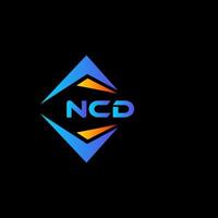 design de logotipo de tecnologia abstrata ncd em fundo preto. conceito de logotipo de letra de iniciais criativas ncd. vetor
