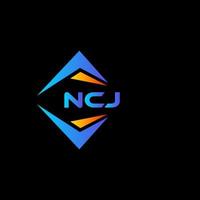 design de logotipo de tecnologia abstrata ncj em fundo preto. conceito de logotipo de letra de iniciais criativas ncj. vetor