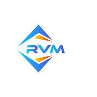 design de logotipo de tecnologia abstrata rvm em fundo branco. conceito de logotipo de carta de iniciais criativas rvm. vetor