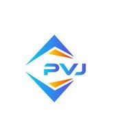 design de logotipo de tecnologia abstrata pvj em fundo branco. conceito de logotipo de carta de iniciais criativas pvj. vetor