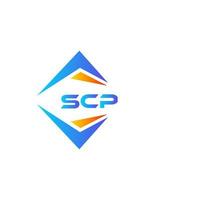 design de logotipo de tecnologia abstrata scp em fundo branco. conceito de logotipo de carta de iniciais criativas scp. vetor
