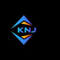 design de logotipo de tecnologia abstrata knj em fundo preto. conceito criativo do logotipo da carta inicial knj. vetor