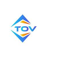 tov design de logotipo de tecnologia abstrata em fundo branco. conceito de logotipo de carta de iniciais criativas tov. vetor