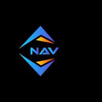 design de logotipo de tecnologia abstrata de nav em fundo preto. conceito de logotipo de letra de iniciais criativas nav. vetor